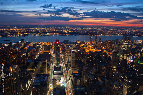 View on New York after sunset