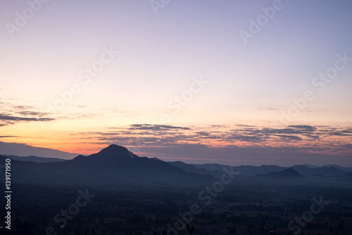 Beautiful Landscape of Sunrise at Phu Thok, Chiang Khan District, Loei Province, Thailand