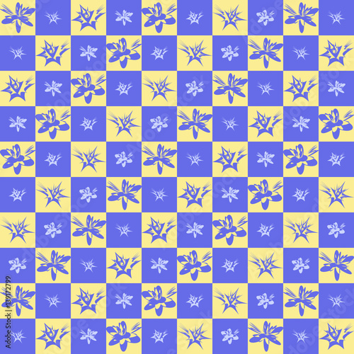 Exotic checkered flower pattern