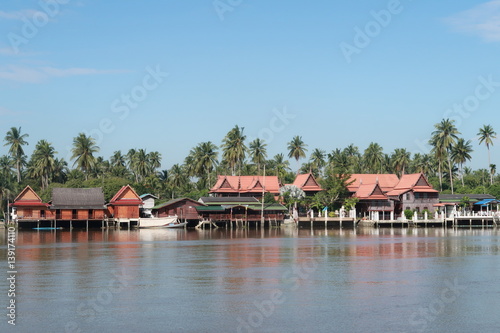 House by the river. Ampwa, in Thailand photo