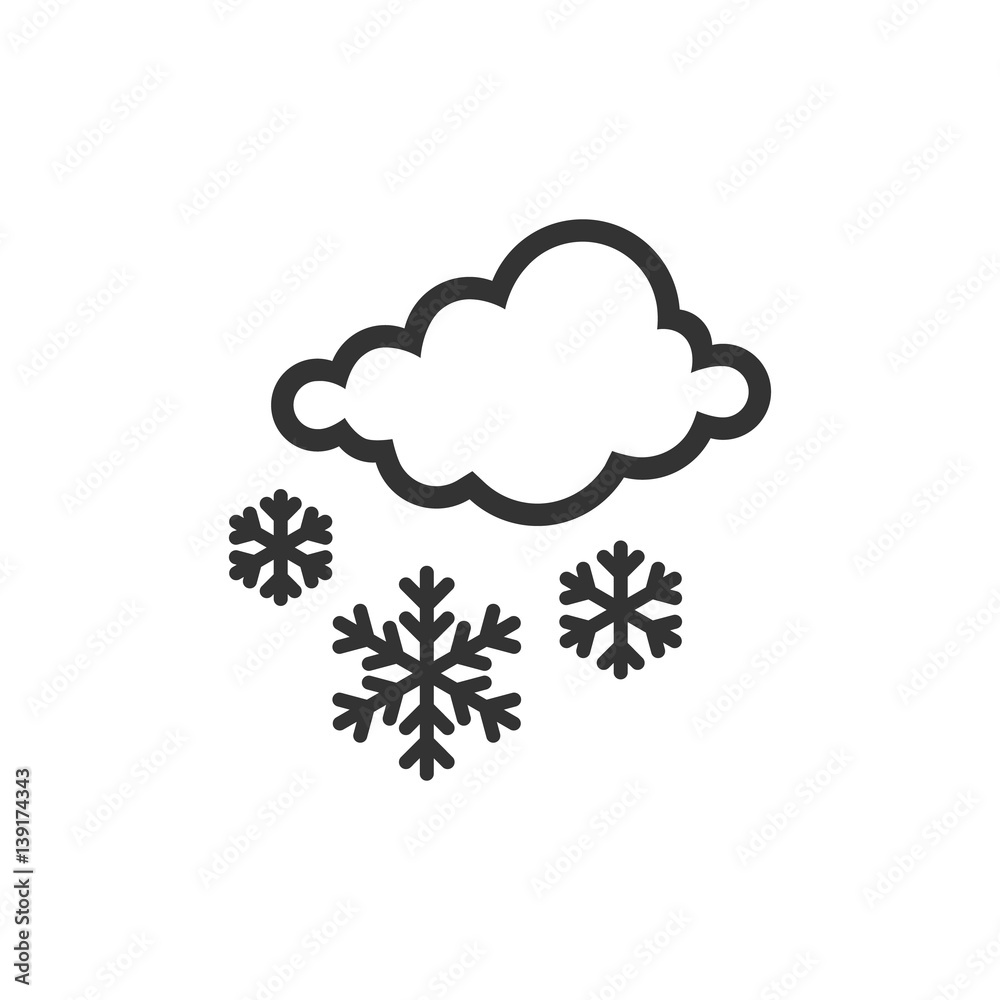 BW Icons - Weather overcast snowing BW Icons - Weather overcast snowing