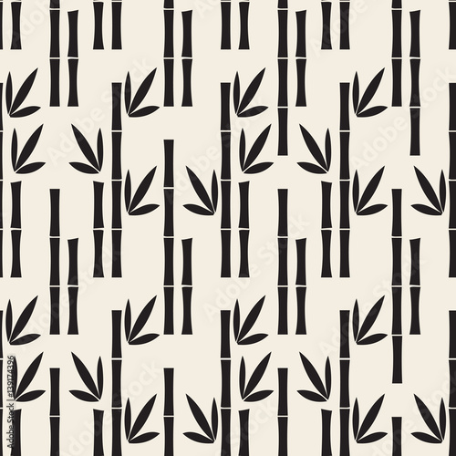 seamless monochrome bamboo pattern background © MYMNY