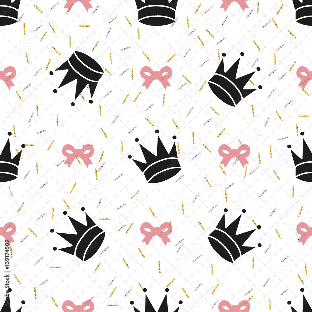 seamless glitter crown pattern background seamless glitter crown pattern background