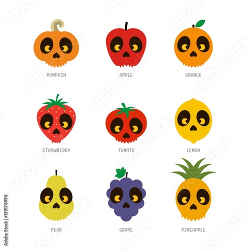 Scary fruit illustration vector