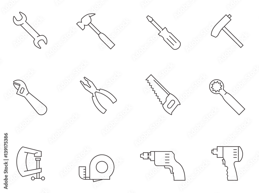 Outline Icons - Hand Tools Outline Icons - Hand Tools