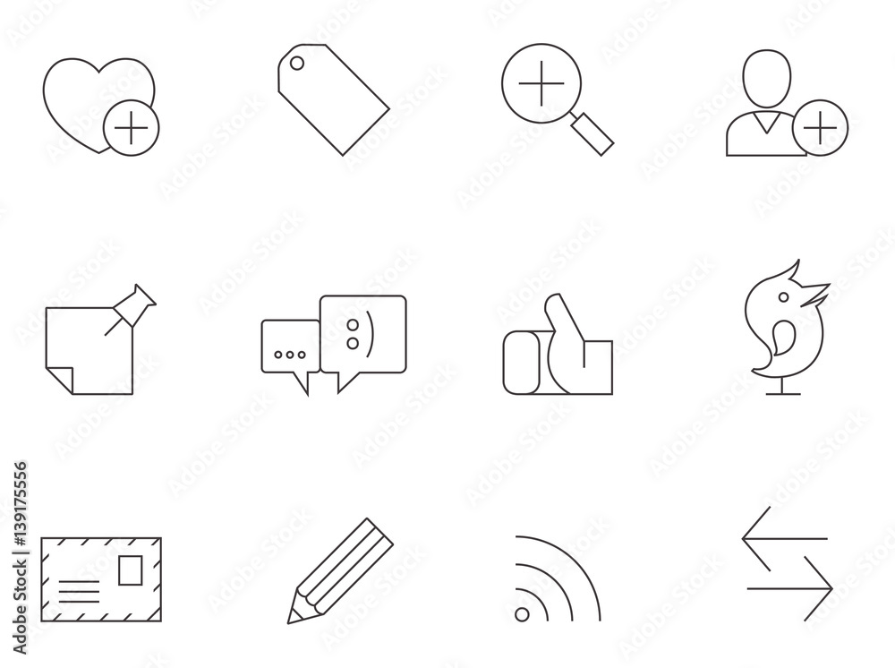 Outline Icons - Social Network Outline Icons - Social Network