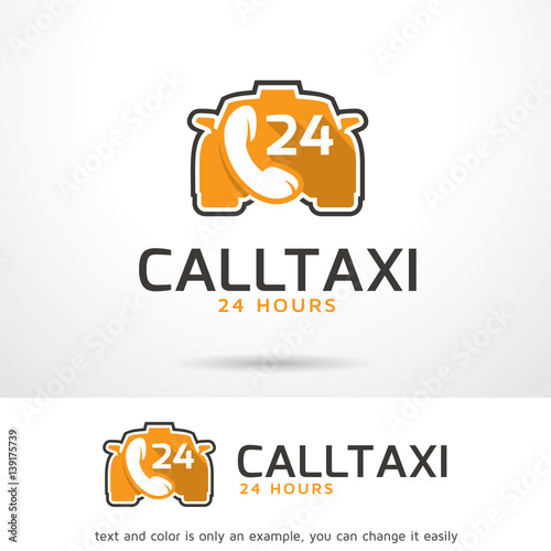 Call Taxi Logo Template Design Vector