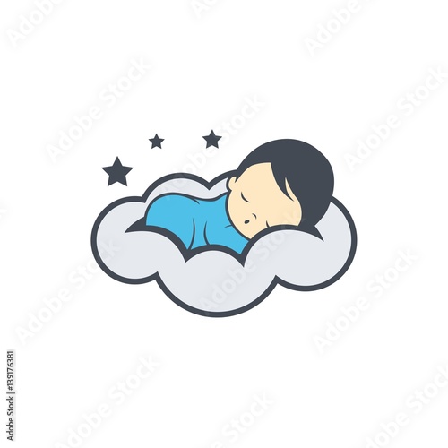 Sleep baby logo vector