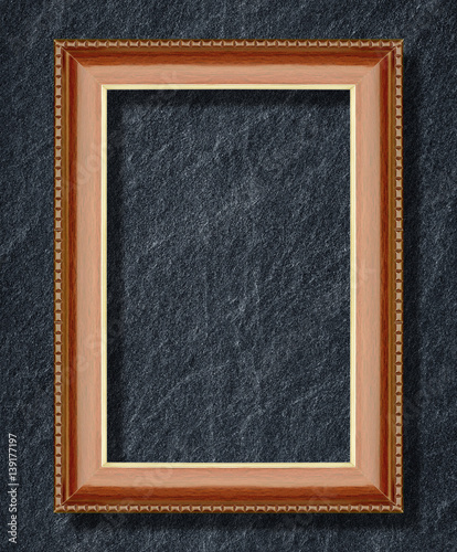 frame on black slate background