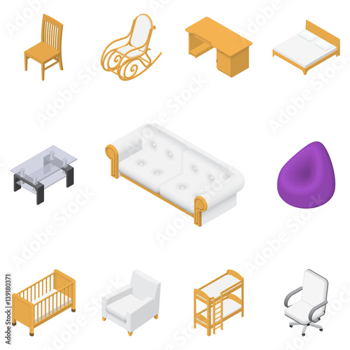 furniture set isolated on white background