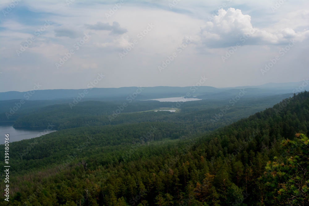 On top of the mountain. The view from the top.