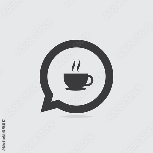 Cup of Coffee or Tea Speech Bubble Icon