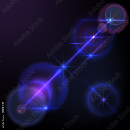 Abstract image of lens flares star lights and glow. Resizable illustration.