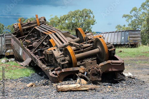 Photos Frere coal train derailment.