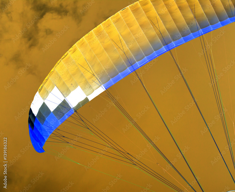 Fototapeta premium Parachute in the sky. Inversion