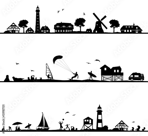 Silhouette Küstenlandschaft Nordsee