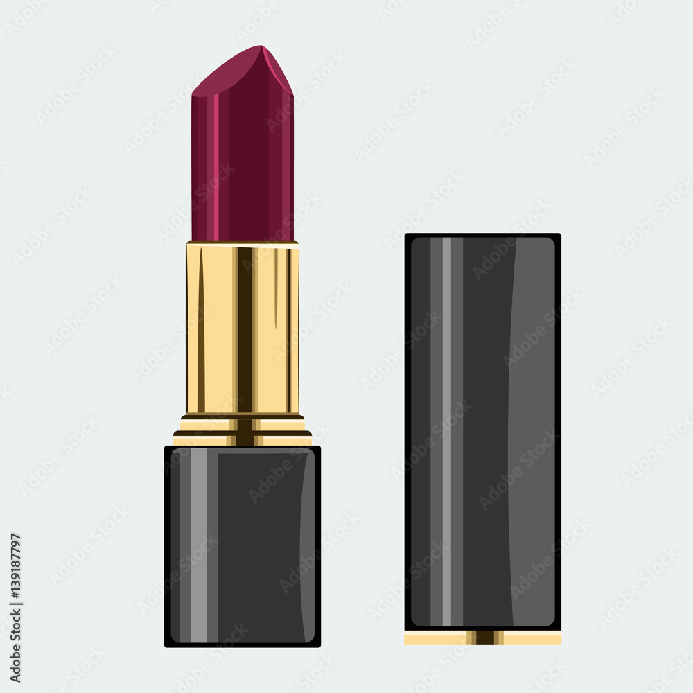 Colorful lipstick model with cap. Mock up with flat and solid color design. Illustrated vector Colorful lipstick model with cap. Mock up with flat and solid color design. Illustrated vector