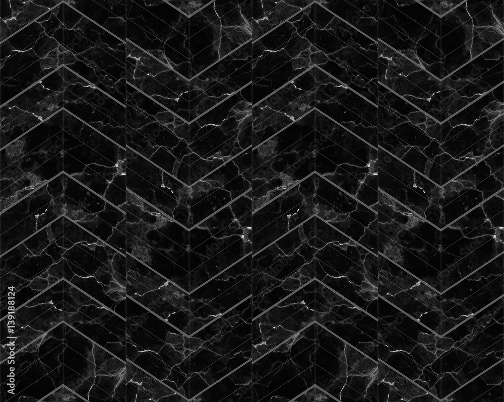 Fototapeta premium Chevron zigzag marble patterned background black and white