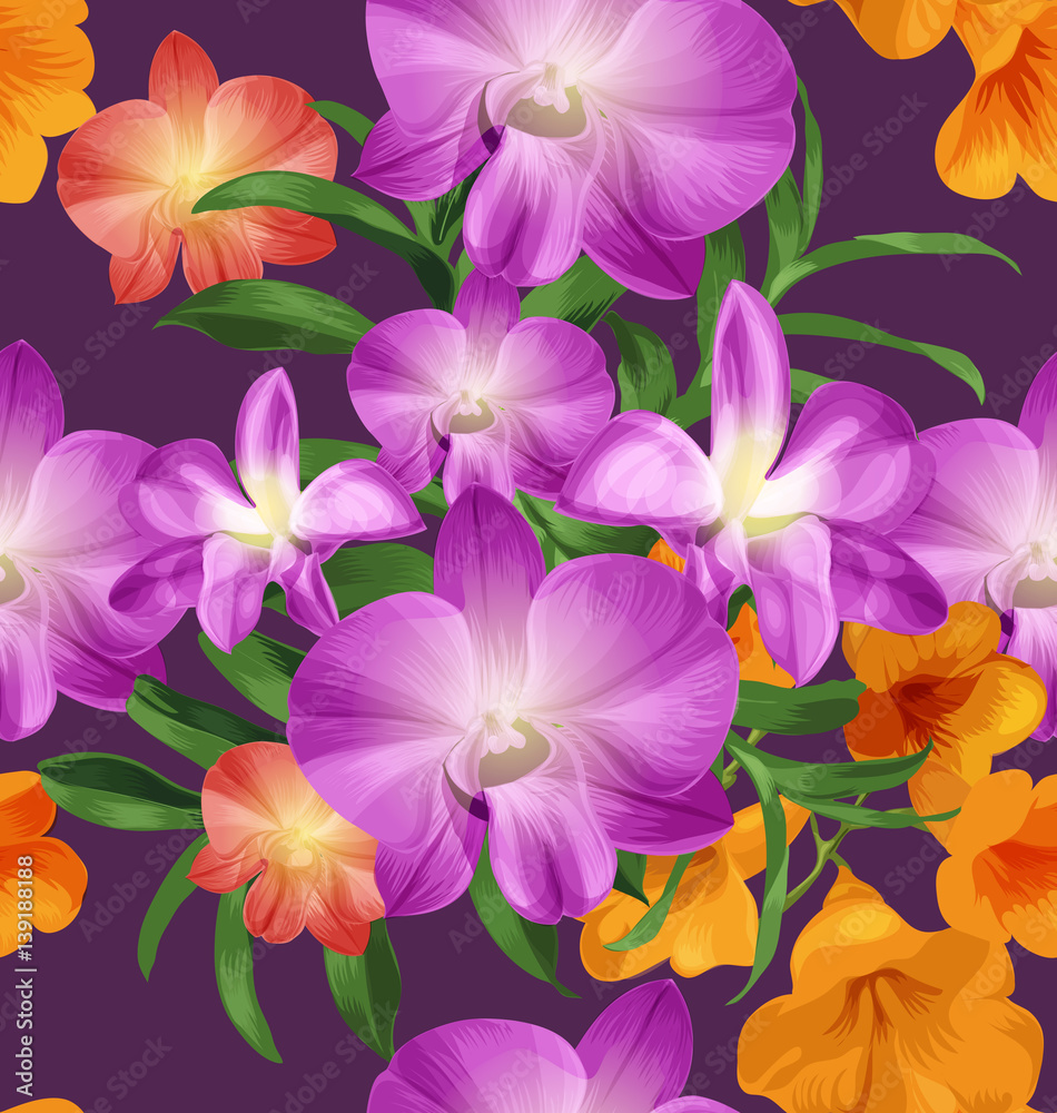 orchid seamless pattern orchid seamless pattern