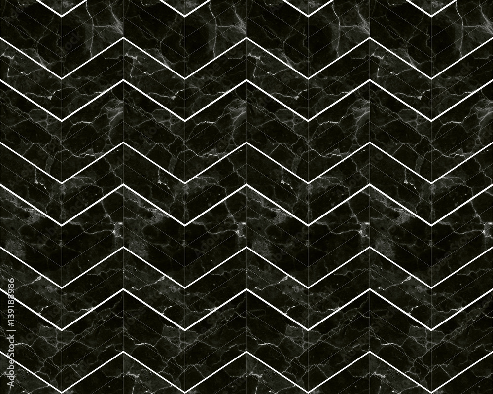 Obraz premium Chevron zigzag marble patterned background black and white