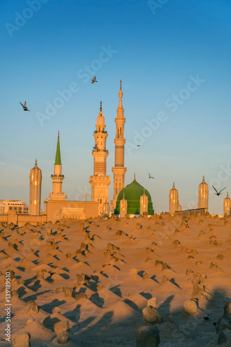 Muslim cemetary at Nabawi Mosque in Madinah. photo