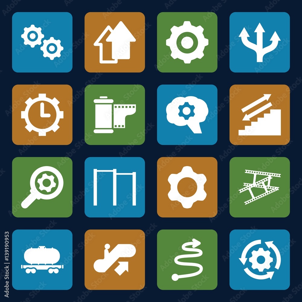 Set of 16 motion filled icons Set of 16 motion filled icons