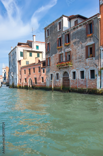 Old houses by Canal Grande in a summer day in Venice © tilialucida