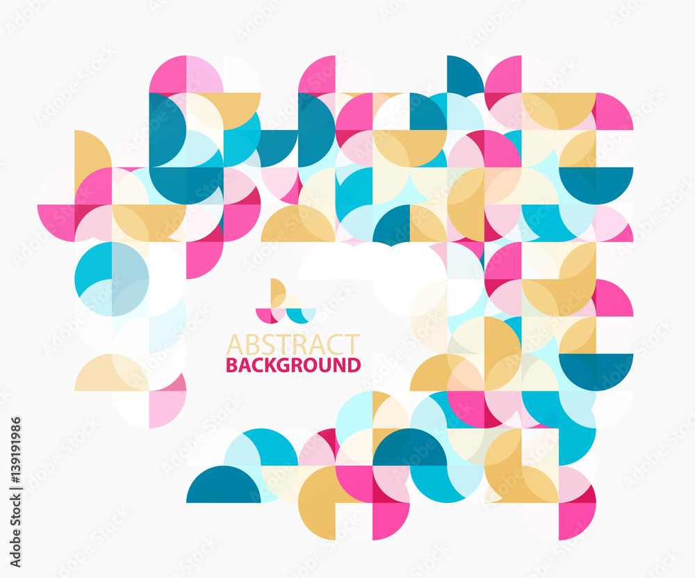 Fototapeta premium Modern geometric abstract background, circles on white