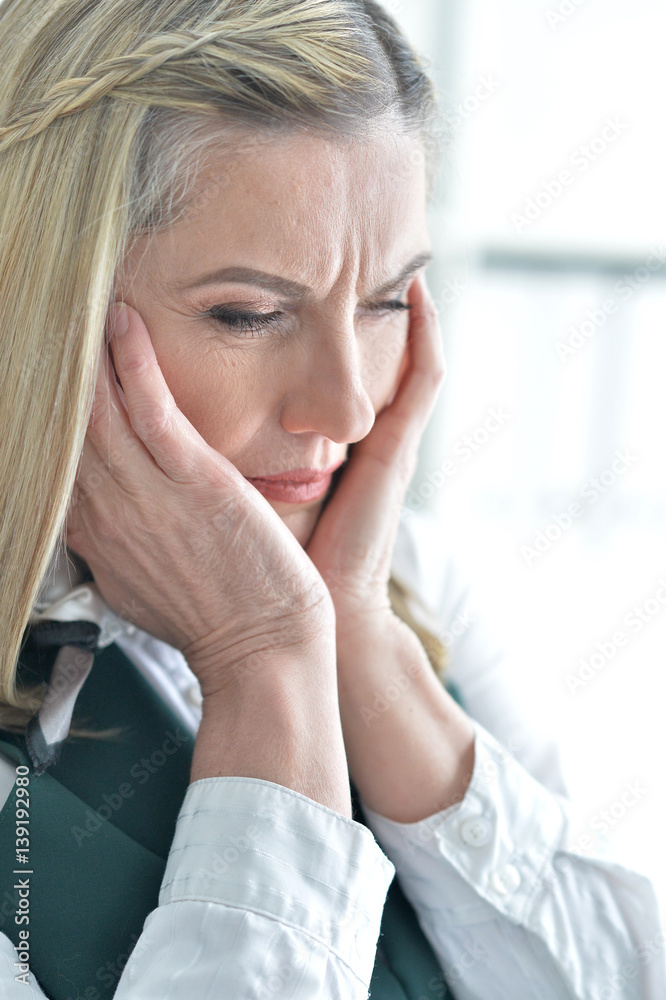 upset mature woman close up upset mature woman close up