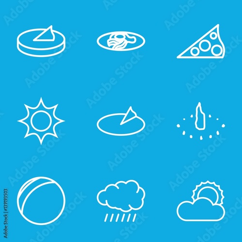 Set of 9 sunny outline icons