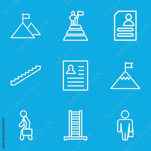 Set of 9 career outline icons