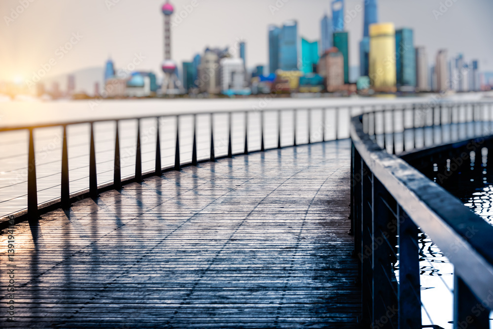 view of footbridge  in Shanghai,China.
