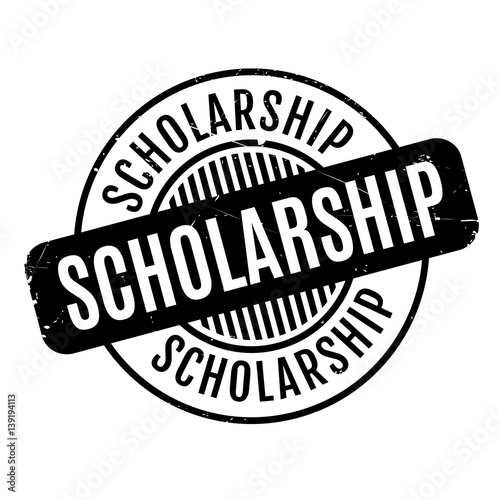 Scholarship rubber stamp. Grunge design with dust scratches. Effects can be easily removed for a clean, crisp look. Color is easily changed.