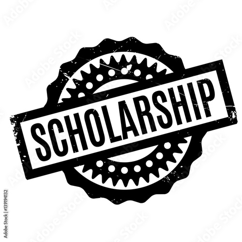 Scholarship rubber stamp. Grunge design with dust scratches. Effects can be easily removed for a clean, crisp look. Color is easily changed.