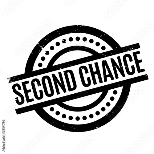 Second Chance rubber stamp. Grunge design with dust scratches. Effects can be easily removed for a clean, crisp look. Color is easily changed.