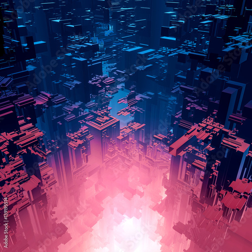 Fusion reaction city / 3D i...