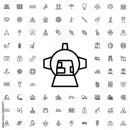 luggage compartment in airplane icon illustration