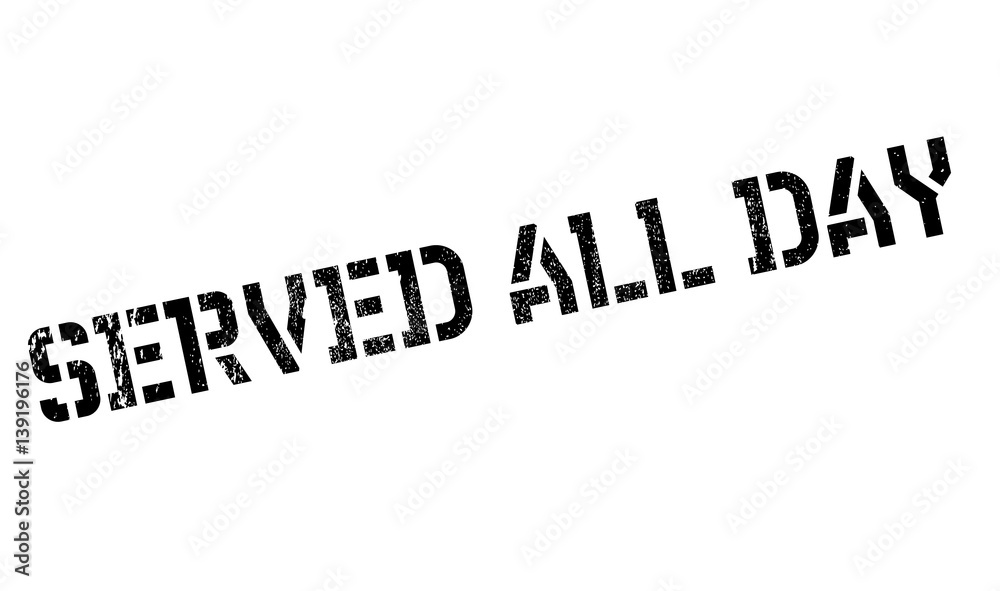 Served All Day rubber stamp. Grunge design with dust scratches. Effects can be easily removed for a clean, crisp look. Color is easily changed. Served All Day rubber stamp. Grunge design with dust scratches. Effects can be easily removed for a clean, crisp look. Color is easily changed.