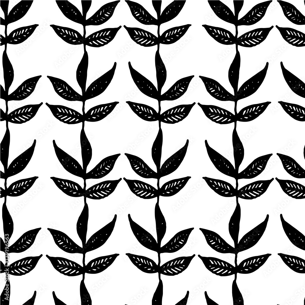 Seamless vector floral patter with tropical plants for textile, ceramics, fabric, print, cards, wrapping