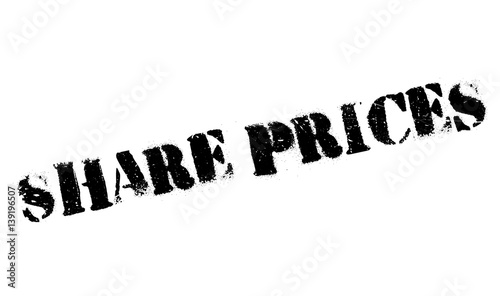 Share Prices rubber stamp. Grunge design with dust scratches. Effects can be easily removed for a clean, crisp look. Color is easily changed.