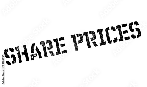 Share Prices rubber stamp. Grunge design with dust scratches. Effects can be easily removed for a clean, crisp look. Color is easily changed.