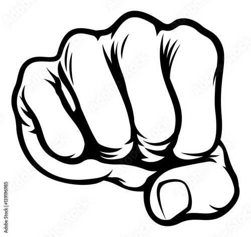 Fist Cartoon Comic Book Style