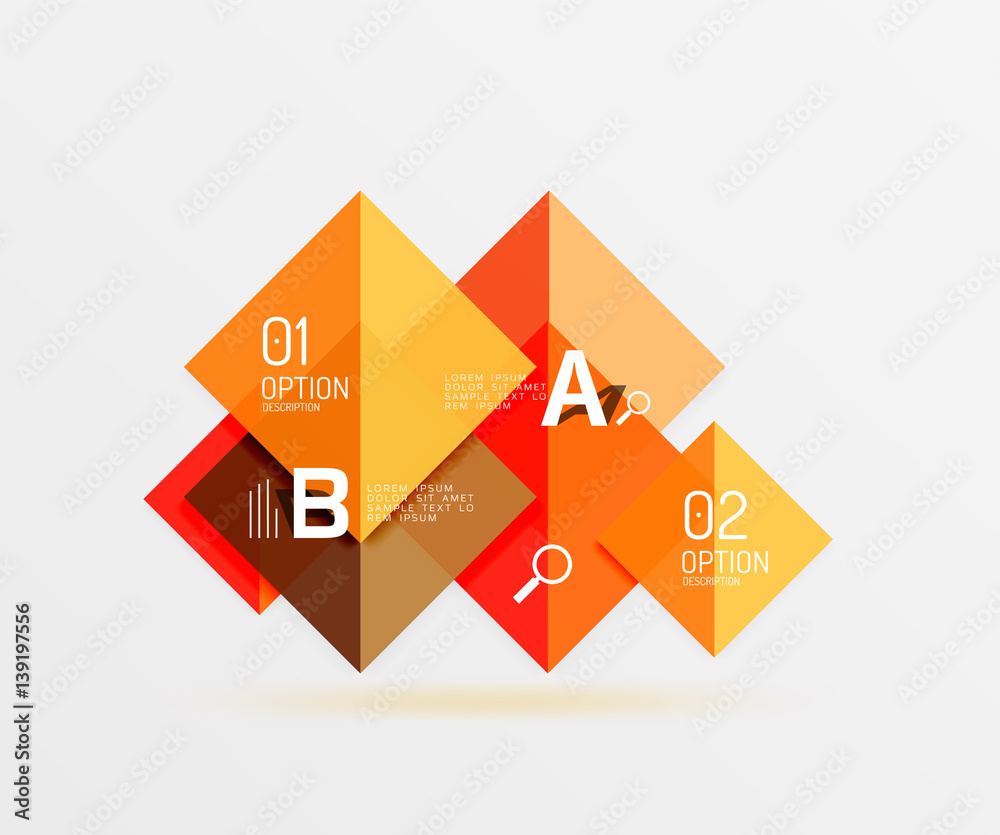 Overlapping square infographics Overlapping square infographics