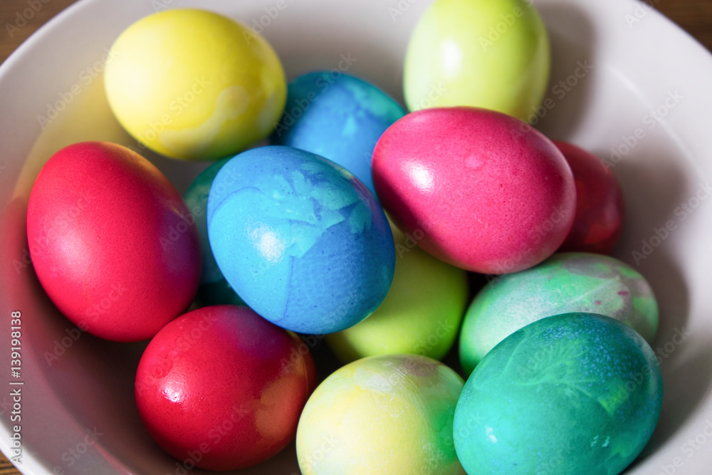 Easter eggs in a plate Easter eggs in a plate