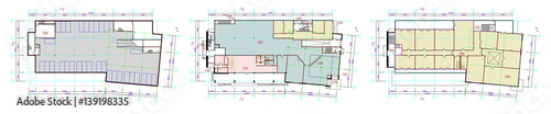 Standard office furniture symbols on floor plans