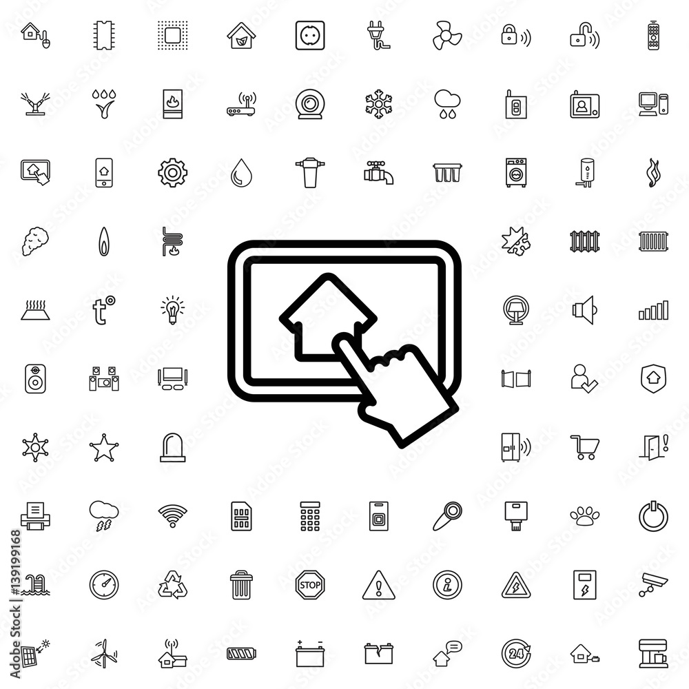home on tablet icon illustration home on tablet icon illustration
