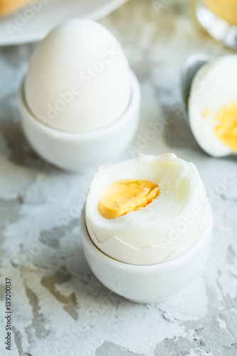 boiled eggs and sandwich, breakfast