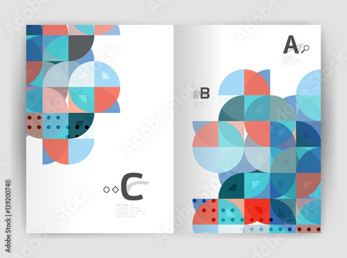 Abstract background with color triangles, annual report print backdrop