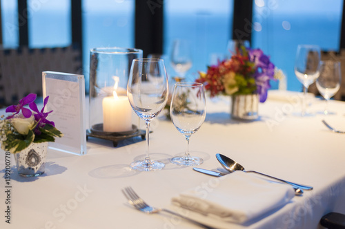 Romantic dinner setting