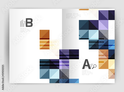 Vector square minimalistic abstract background, print template business brochure a4